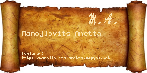Manojlovits Anetta névjegykártya